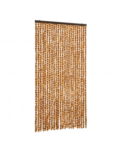 Tenda Antimosche Ocra e Bianca 100x230 cm in Ciniglia