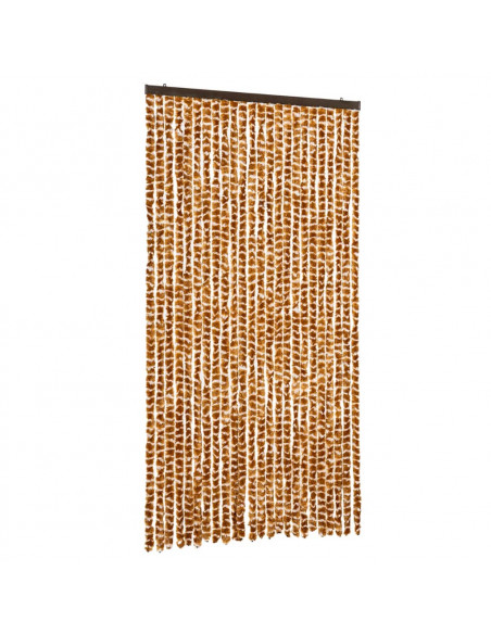 Tenda Antimosche Ocra e Bianca 100x230 cm in Ciniglia