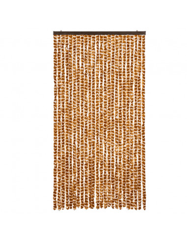 Tenda Antimosche Ocra e Bianca 100x230 cm in Ciniglia