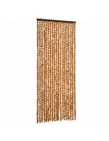 Tenda Antimosche Ocra e Bianca 56x200 cm in Ciniglia