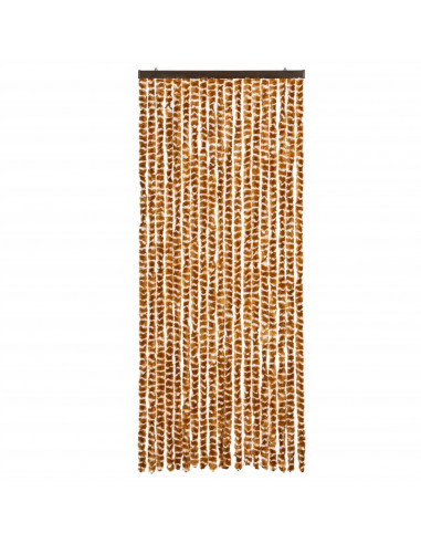 Tenda Antimosche Ocra e Bianca 56x200 cm in Ciniglia