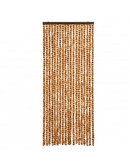 Tenda Antimosche Ocra e Bianca 56x200 cm in Ciniglia