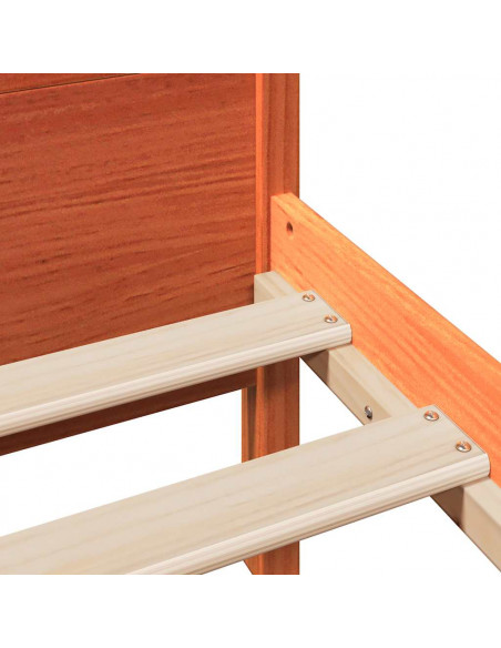 Letto senza Materasso Marrone Cera 200x200 cm in Legno di Pino