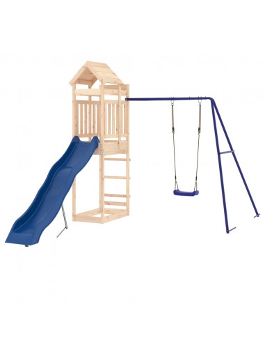 Set da Gioco da Esterno in Legno Massello di Pino