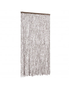 Tenda Antimosche Tortora e Bianca 100x200 cm in Ciniglia 2