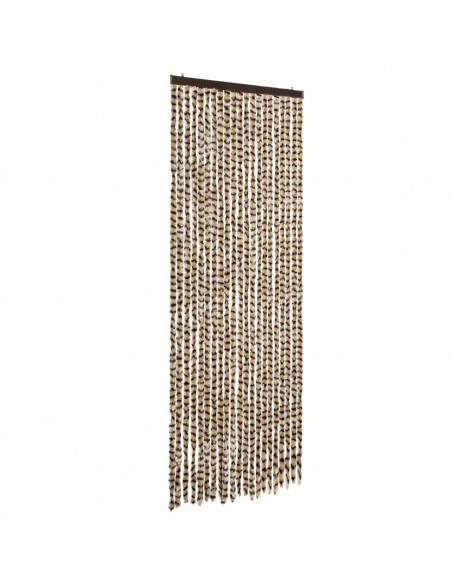 Tenda Antimosche Beige e Marrone 90x200 cm in Ciniglia
