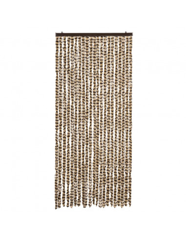 Tenda Antimosche Beige e Marrone 90x200 cm in Ciniglia