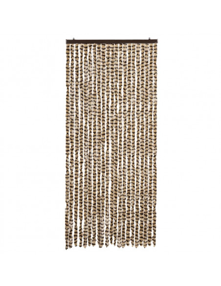 Tenda Antimosche Beige e Marrone 90x200 cm in Ciniglia