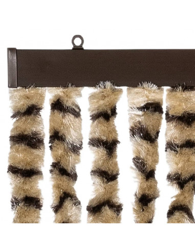 Tenda Antimosche Beige e Marrone 90x200 cm in Ciniglia