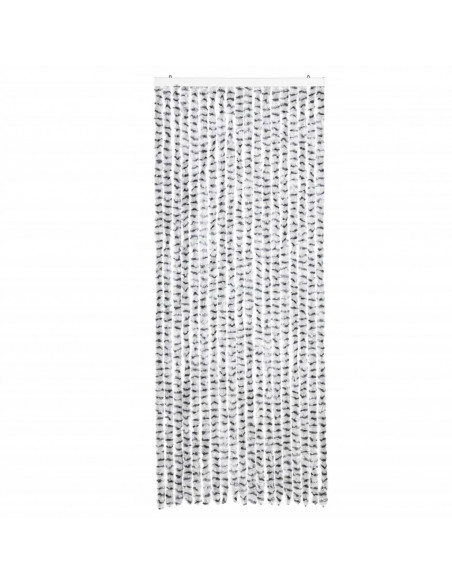Tenda Antimosche Grigio Chiaro e Grigio Scuro 56x200cm Ciniglia