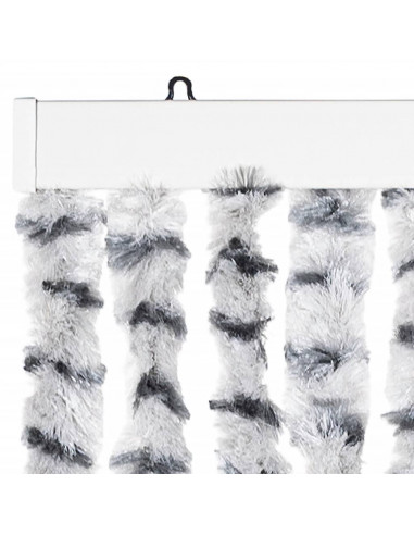 Tenda Antimosche Grigio Chiaro e Grigio Scuro 56x200cm Ciniglia