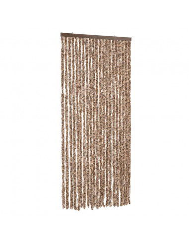 Tenda Antimosche Beige e Marrone Scuro 90x200 cm in Ciniglia
