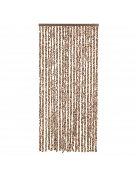 Tenda Antimosche Beige e Marrone Scuro 90x200 cm in Ciniglia