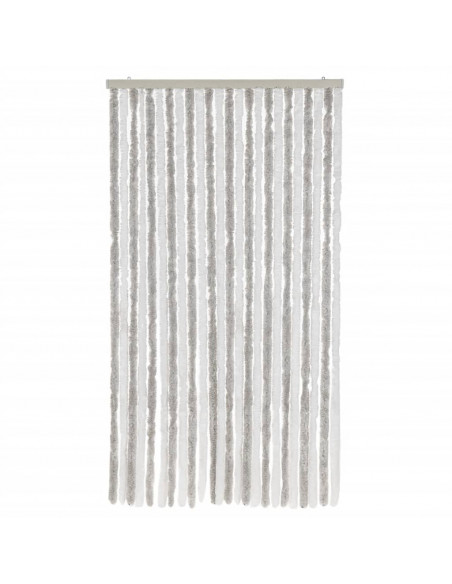 Tenda Antimosche Grigia Chiaro e Bianca 100x230 cm in Ciniglia