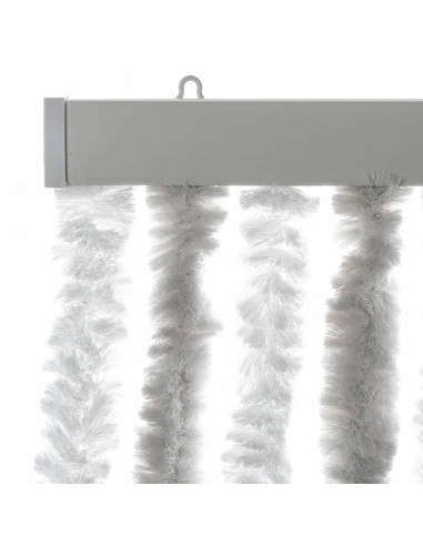 Tenda Antimosche Grigia Chiaro e Bianca 100x230 cm in Ciniglia