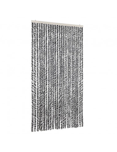 Tenda Antimosche Grigia Nera e Bianca 100x230 cm in Ciniglia