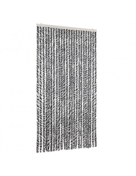 Tenda Antimosche Grigia Nera e Bianca 100x230 cm in Ciniglia