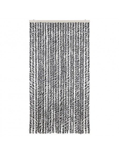 Tenda Antimosche Grigia Nera e Bianca 100x230 cm in Ciniglia