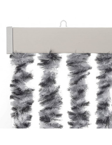 Tenda Antimosche Grigia Nera e Bianca 100x230 cm in Ciniglia