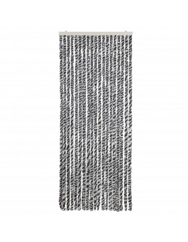 Tenda Antimosche Grigia Nera e Bianca 56x200 cm in Ciniglia