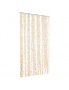 Tenda Antimosche Beige e Bianca 100x220 cm in Ciniglia 2