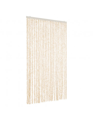 Tenda Antimosche Beige e Bianca 100x220 cm in Ciniglia