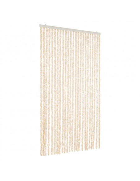 Tenda Antimosche Beige e Bianca 100x220 cm in Ciniglia