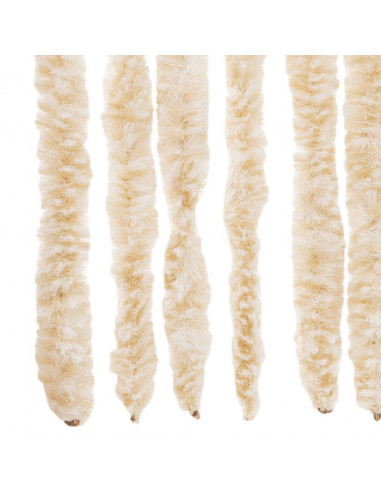 Tenda Antimosche Beige e Bianca 100x220 cm in Ciniglia