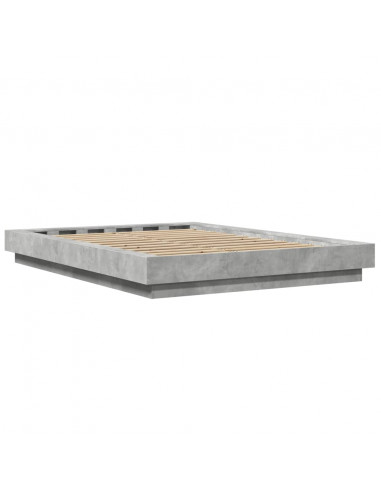 Giroletto Luci LED Grigio Cemento 135x190 cm Legno Multistrato