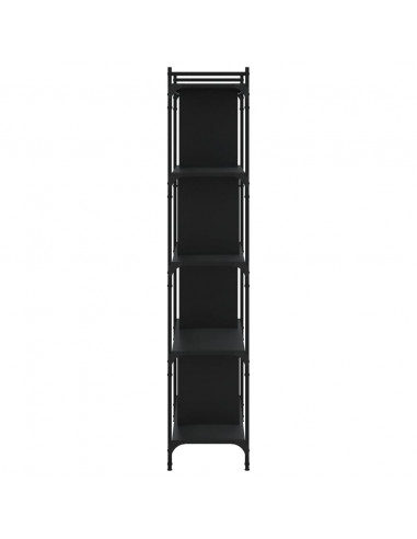 Libreria Nera 5 Ripiani 76x32x158 cm Legno Multistrato