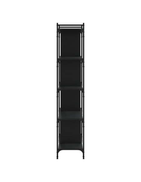 Libreria Nera 5 Ripiani 76x32x158 cm Legno Multistrato
