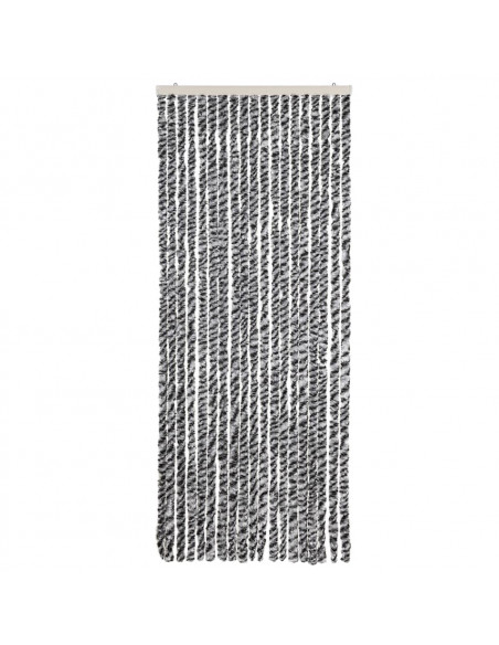 Tenda Antimosche Grigia Nera e Bianca 56x185 cm in Ciniglia