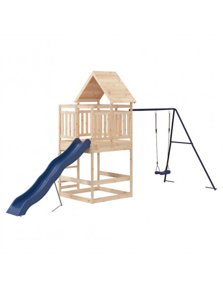 Set da Gioco da Esterno in Legno Massello di Pino