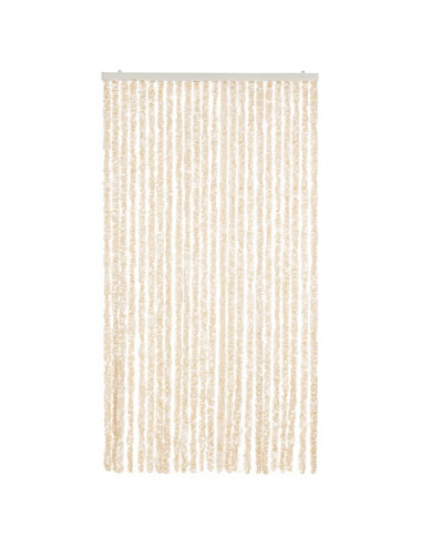 Tenda Antimosche Beige e Bianca 100x230 cm in Ciniglia