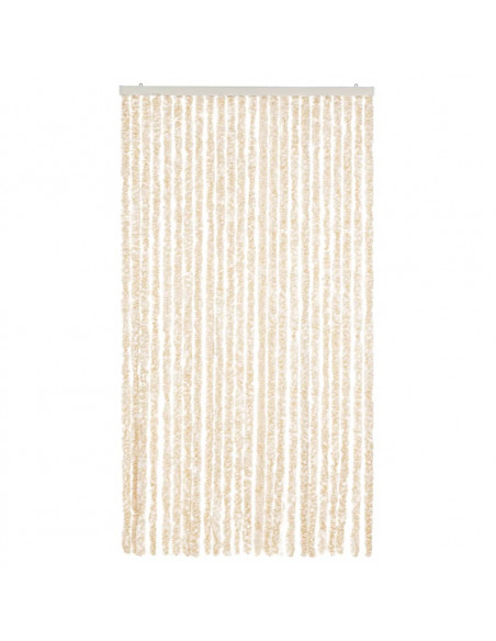 Tenda Antimosche Beige e Bianca 100x230 cm in Ciniglia