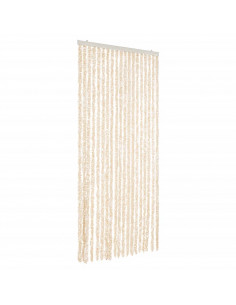 Tenda Antimosche Beige e Bianca 56x185 cm in Ciniglia 2