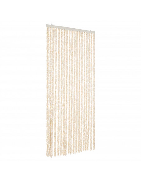 Tenda Antimosche Beige e Bianca 56x185 cm in Ciniglia