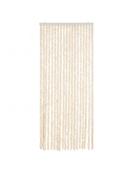 Tenda Antimosche Beige e Bianca 56x185 cm in Ciniglia