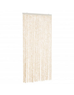 Tenda Antimosche Beige e Bianca 90x200 cm in Ciniglia 2