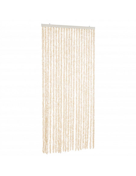 Tenda Antimosche Beige e Bianca 90x200 cm in Ciniglia