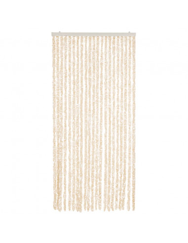 Tenda Antimosche Beige e Bianca 90x200 cm in Ciniglia