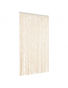 Tenda Antimosche Beige e Bianca 100x200 cm in Ciniglia 2