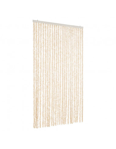 Tenda Antimosche Beige e Bianca 100x200 cm in Ciniglia