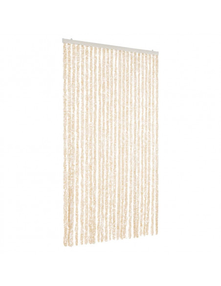 Tenda Antimosche Beige e Bianca 100x200 cm in Ciniglia