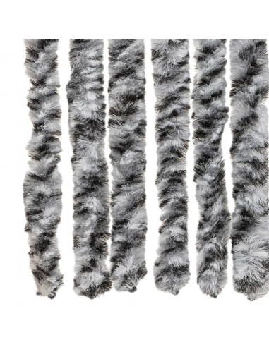 Tenda Antimosche Grigia Nera e Bianca 90x220 cm in Ciniglia