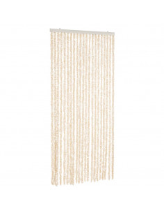 Tenda Antimosche Beige e Bianca 90x220 cm in Ciniglia 2