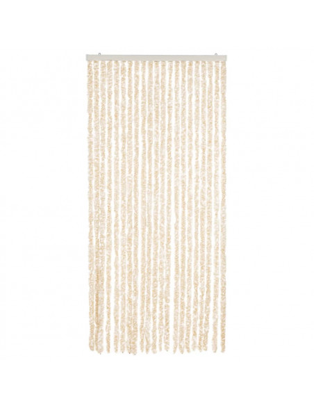 Tenda Antimosche Beige e Bianca 90x220 cm in Ciniglia