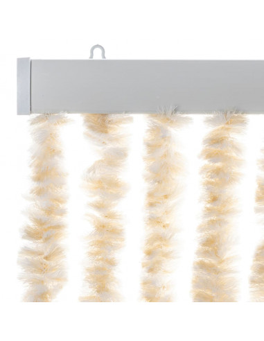 Tenda Antimosche Beige e Bianca 90x220 cm in Ciniglia