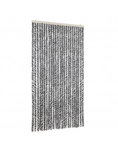 Tenda Antimosche Grigia Nera e Bianca 100x220 cm in Ciniglia 2