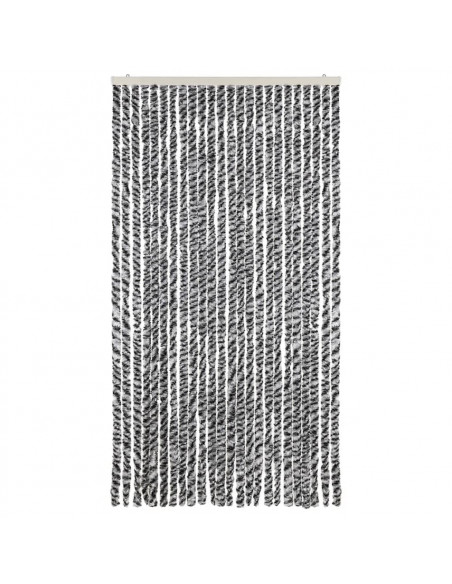 Tenda Antimosche Grigia Nera e Bianca 100x220 cm in Ciniglia